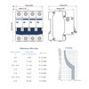 CHTAIXI DC Miniature Circuit Breaker, 4 Pole 1000V 63 Amp