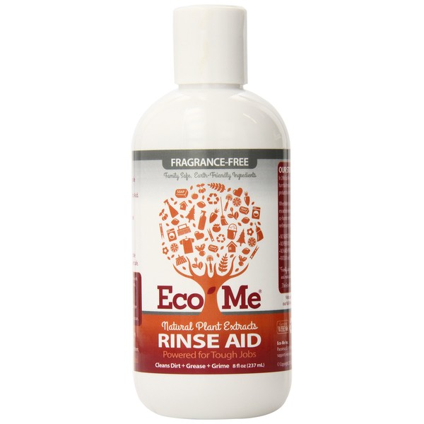 Eco-me Auto Dish Rinse Aid, Clear, Fragrance Free, 8 Fl Oz