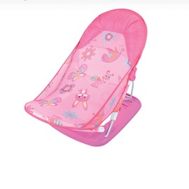 Foldable Baby Bather with Adjustable 3 Reclining Positions Bath Support for Use in The Sink or Bathtub Baby Bather for Newborn Infant Babies 0-12 Months (Princess Pink)