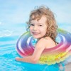Viilich Inflatable Swimming Hoop, Rainbow Sequins Swimming Ring, Durable Inflatable