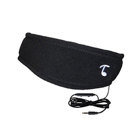 TOOKS NextGen SPORTEC Band (Fleece) - Headphone Headband with Integrated Removable Headphones | New Inline Remote with Microphone, Volume Adjust and Music/Call Control | Color: Black