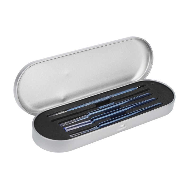5pcs Blackhead Remover Professional Stainless Blue Acne Needle Tool Set
