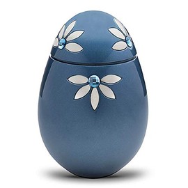 Mirai Creative Mini Urn T701 Shine Flower, Brass Urn, Includes Burn Bag, Screw Type, Grand Blue Series, Hand Memorial Service