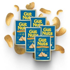 Philosopher Foods Gut Nuts, Party Snacks, Plant-Based Protein, Quick Snack for Adults, After School Snack, Fermented Cashews, Organic, Health Snack Nuts, 3oz pouch (6 Pack)