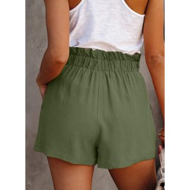 Dokotoo Womens Shorts Lounge High Waisted Cute Shorts Summer Vacation Beach Cruise Outfits for Women 2024 Resort Wear Flowy Casual Shorts Green