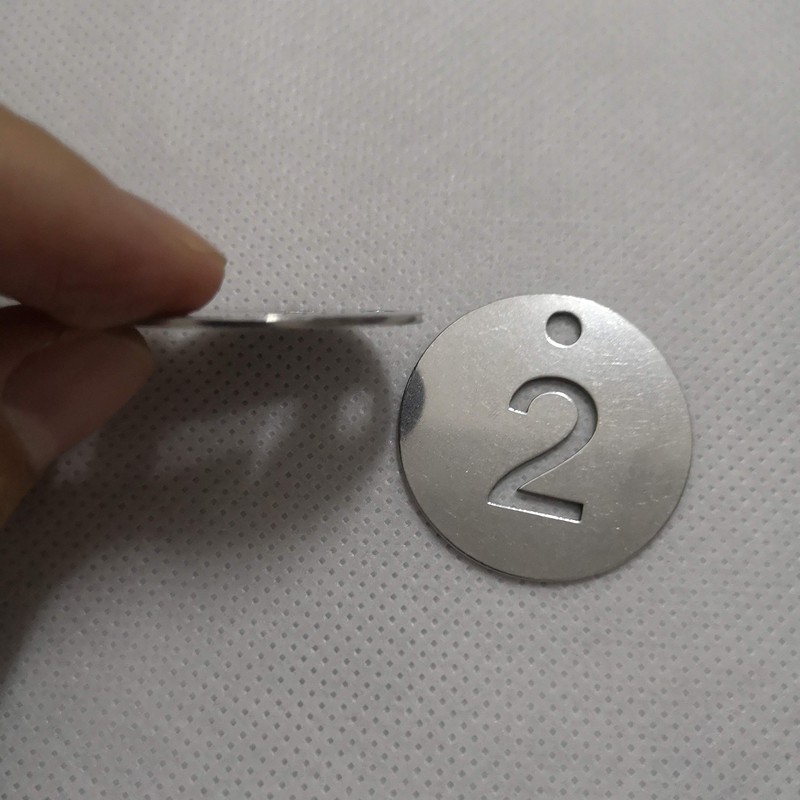 Diameter 1.18 Inches Bigger Hollowed Stainless Steel Number Tags Key