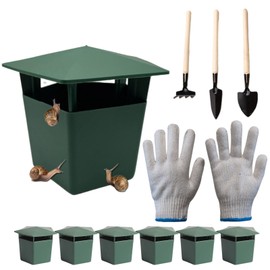 Liwein Snail Trap, Garden Snail Trap, Set of 6 Snail Traps, Accompanied by 1 Pair of Gloves and a 3-Piece Set of Garden Spades, Nude Snail Trap, Reusable
