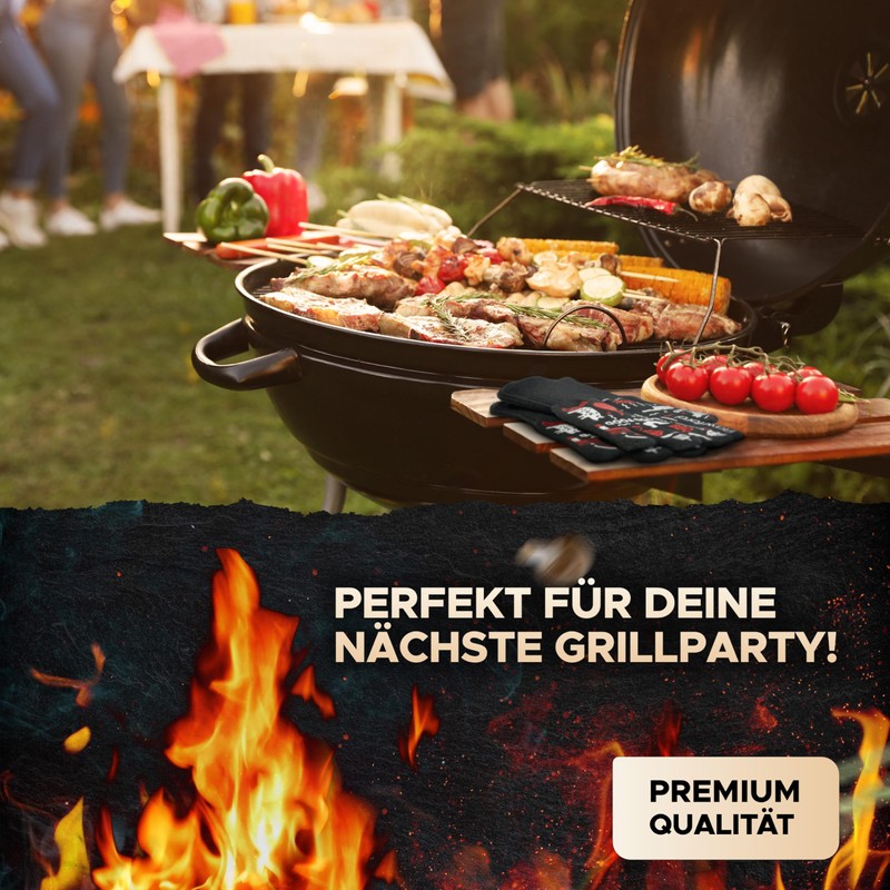 Rawford Grillhandschuhe, Ofenhandschuhe Hitzebeständige bis zu 500 ° C, Premium