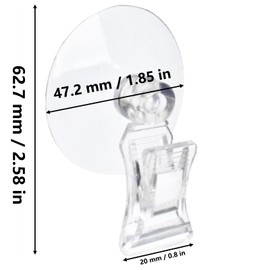 AccEncyc 12Pcs Veggie Clips Aquarium Seaweed Clips Fish Food Holder Wide Mouth Clips Plants Suction Cups Algae Clips for Freshwater and Marine Fish Tank (Plastic)