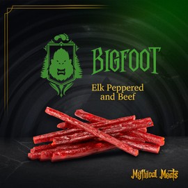 Mythical Meats Humanoid Flavor Bigfoot 12-Pack Snack Sticks – Peppered Elk and Beef – Dried & Dehydrated Meats Seasoned to Perfection – High Protein Snacks