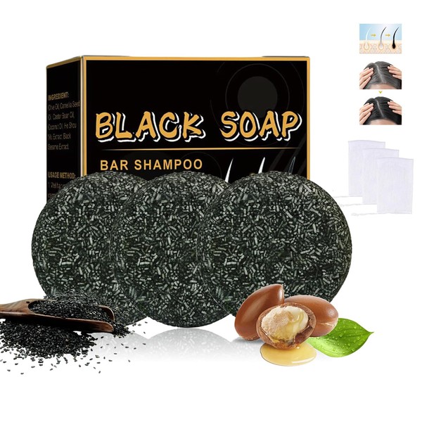 Gray Hair Reverse Bar Soap, Natural Black Soap for Gray