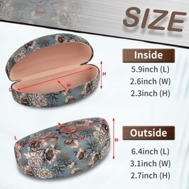 BVYA Oversized Protective Case for Sunglasses Glasses with Cleaning Cloth & Mini Tool