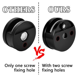 Frameless Mirror Mounting Hardware Kit Zinc Alloy Mirror Holder Clips Round Shape Dual-Screw Fixing Mirror Glass Hanging Bracket with Screws and Anchors Fit for 3-5mm Thickness (Black, Set of 8)