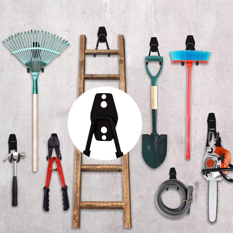 Pack of 2 Wall Hooks, Garage Hooks, Heavy Iron Wall