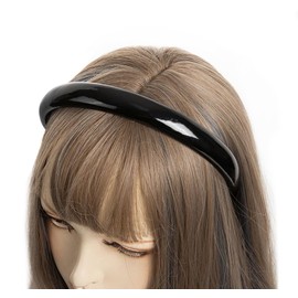 axy Padded Headband with Metallic Colour - Women's Headband in Metallic Look Beautiful Headband Hair Accessories HR27D (Black)