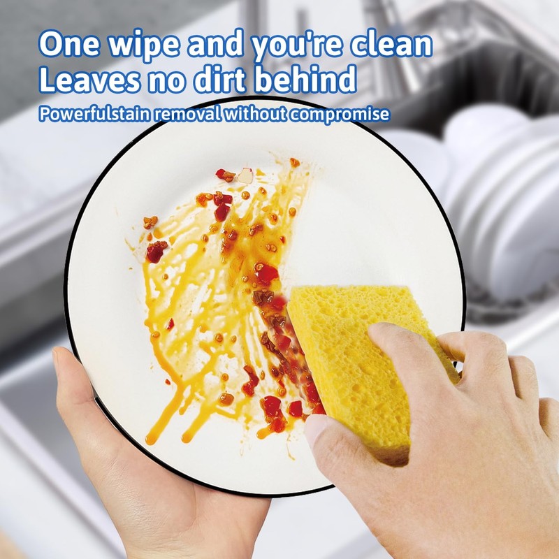 Multi-Use Cellulose Kitchen Sponges Compressed Cellulose Sponges, Non-Scratch, Dish Sponge