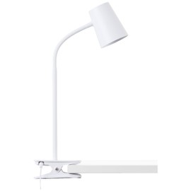 Lightbox LED Desk Lamp, 42 cm Height, Flexible Clamp Light with 3 Levels Touch Dimmer (max. 580 lm) and Adjustable Flex Arm - Light Colour: 3000 K - Made of Plastic/Metal - White