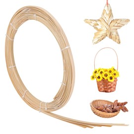 NBEADS 30m Bamboo Strips, 8mm Wide Flat Wicker Rattan Webbing Basket Weaving Materials DIY Basket Rattan for Basket Making Webbing Furniture Weaving DIY Crafts