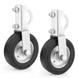 Gate Wheel Supporting Metal Swing Gate, 6" Gate Helper Wheels for 1-5/8" Thru 2" Gate Frames, for Metal Tube Gate, Chain Link Fence, 2 Pack Silver