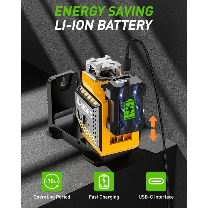 Laser Level 360 self leveling, SAVSEC 3 x 360° Brightness