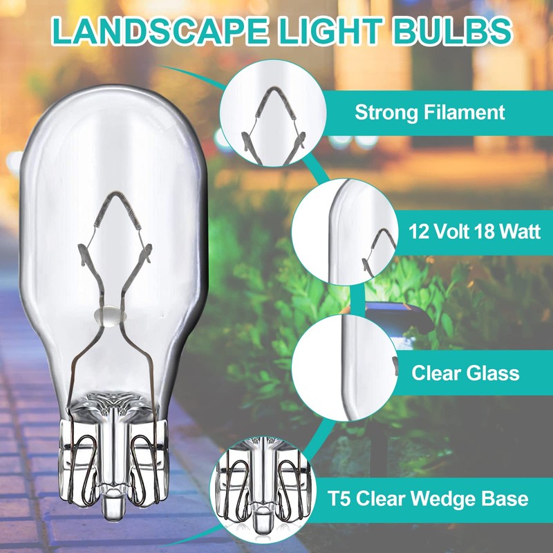 Kscjdg 18W 12V T5 Light Bulb Replacement Landscape Light Bulbs