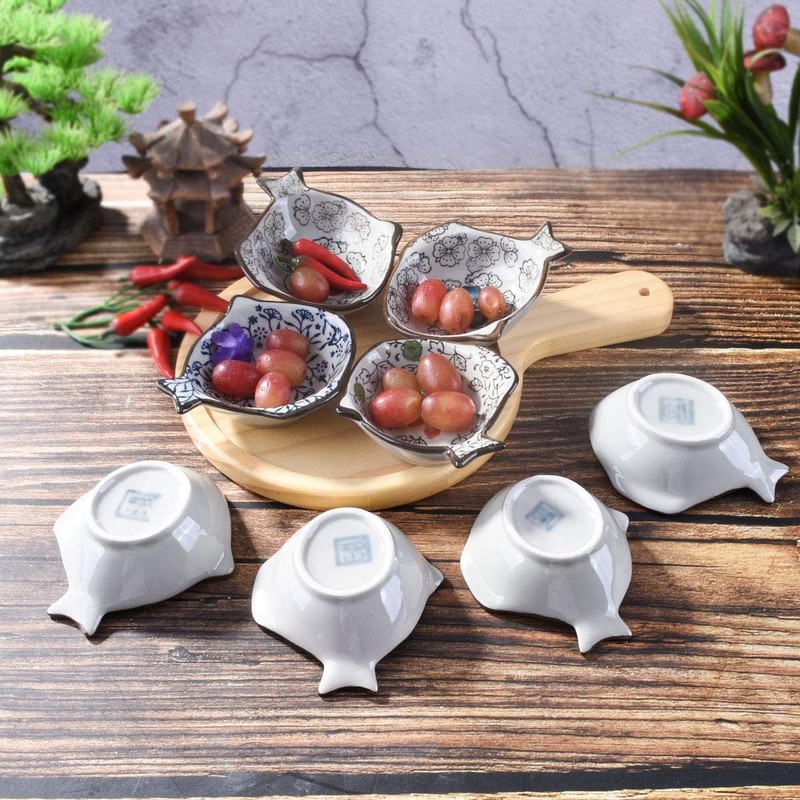 Cerficer Japanese Soy Sauce Dishes Set of 8 Ceramic Dipping