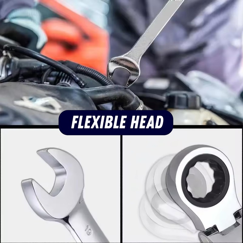 Dapetz ® Flexible Head Ratchet Spanner Metric Wrench 24mm Chrome