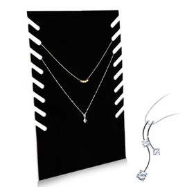 Brrnoo Necklace Display Hanger, Velvet Chain Stand Black Flannel Necklace Pendant Chain Jewellery Bust Display Hanger Holder Rack for Collection Placement Necklace