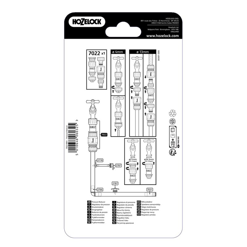 Hozelock EASY DRIP Pressure Regulator Set 5/32'' (4mm) & 1/2''
