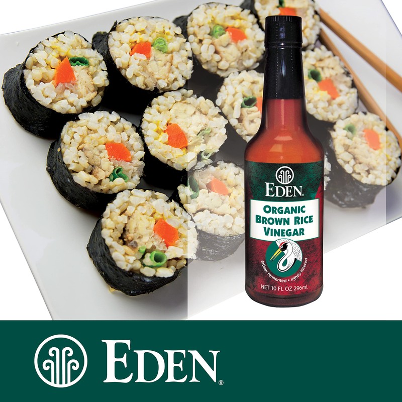 Eden Organic Brown Rice Vinegar, 10 fl oz Amber Glass,