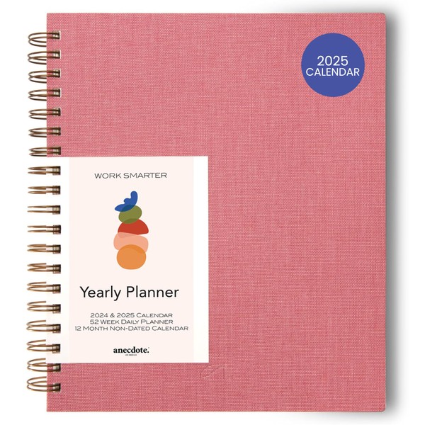 Anecdote Daily Planner 2025 (8.5" x 10") Spiral Yearly Planner