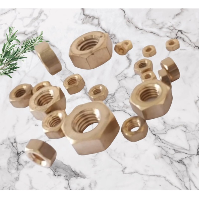 M10 Solid Brass Hex Nuts DIN934 (Pack of 10)