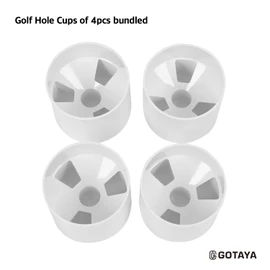4pcs Golf Hole Cups for Practice Putting Chipping Green Backyard Yard | 4” Depth Fit USGA LPGA PGA Regulations | White Plastic ABS Outdoor Indoor Cup