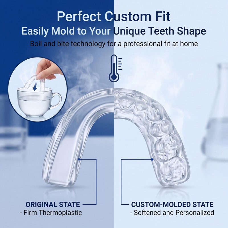 Teeth Grinding Mouth Guard, 2 Sizes Custom Fit for Adults