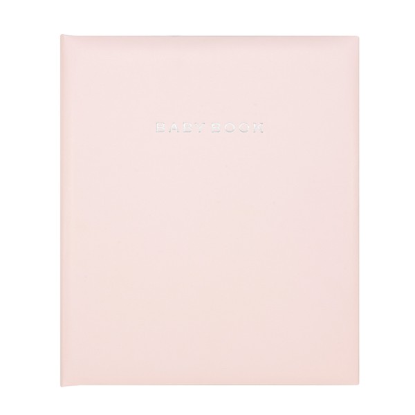 CR Gibson Loose-Leaf Memory Book to Record Baby's First Five Years, Pink Leather,