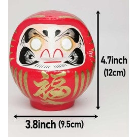 Takasaki Daruma Takasaki Daruma Daruma Doll 4.7inch Tall (Red), Traditional Crafts, Handcrafted in Japan