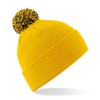 Beechfield Unisex Snowstar Beanie, Gold / black