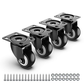 HOLKIE Castor Wheels without brake and No Noise Wheels 50mm Heavy Duty Castors for Furniture Total Capacity 250KG (pack of 4)