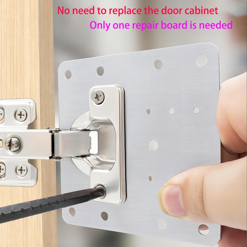 Qrity 2 Pcs Hinge Repair Plate, Cabinet Door Hinge Repair