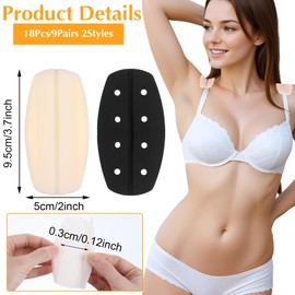 LLOUSSAK 18Pcs Bra Strap Holders for Slipping, Silicone Bra Strap Pads Non-Slip Bra Strap Cushion, Soft Under Bra Strap Holders, Bra Shoulder Pads for Women Bra Band Reducer (3Colors 2Sizes)