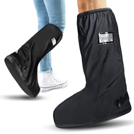 Water Resistant Walking Boot Cover for Orthopedic Boots With Anti-Slip Fractured Foot Accessories Heavy Duty Sole Rain & Snow Resistant Boot Protection (Black, Large)