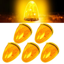 TINWID1919 5 PCS 17 LED Cab Roof Clearance Marker Light Front Top Amber Lamps Fit for Kenworth Peterbilt Freightliner Mack Heavy Duty Trucks (Amber Lens Amber Light)