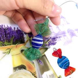 Iceyon Vintage Murano Glass Candy Ornaments Cute Sweets with Ring for Wedding Christmas Tree Party Decoration Pack of 20