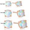 GEMSME 18K Rose Gold Plated Opal Stud Earrings 6MM Round