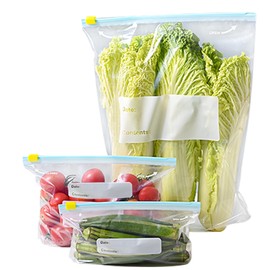 Freezer Bags Zipper Reusable 60 Pieces Food Bags Large Medium and Small Sizes Storage Bags Sandwich Bags Kitchen Bags for Vegetables Milk (60)