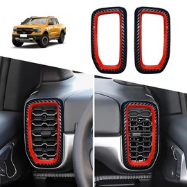 ushilife Front Side Air Condition Vent Outlet Cover Trims, Right/Left Protective Air Vent Outlet Cover, Compatible with Ford Ranger 2023 2024 2025, Interior Accessories Trim Cover ABS (Carbon Fiber)