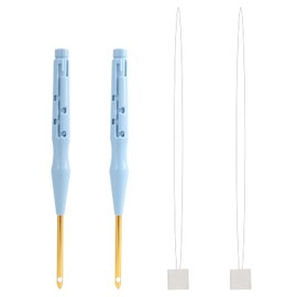 2 Pack Adjustable Punch Needle Tool & Stitch-Embroidery Tools, with Needle Threaders for Hand Sewing, Kit Tool DIY Handmade Art Crafts Stitching Applique Embellishment