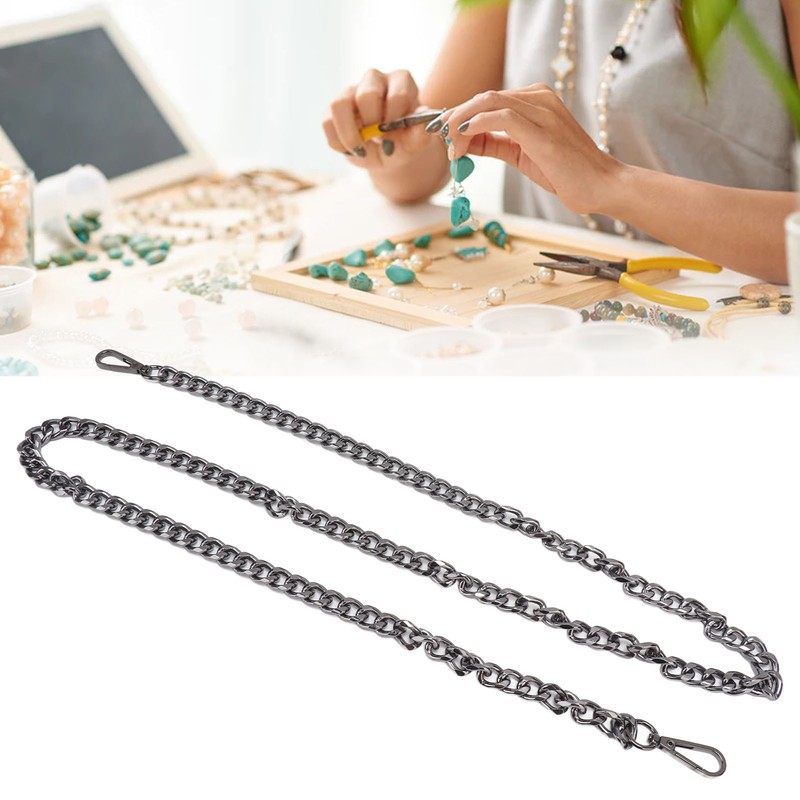 8pcs Curb Chain 8 Side Milled Straight Buckle 1.2meter DIY