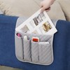 Jaugufiy PU Leather Sofa Armrest Organizer Couch Arm Storage Bag
