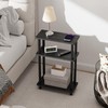 Apicizon Small Narrow Side Table, 3-Tier Skinny End Table with